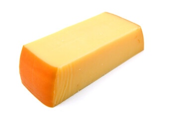 Piece of cheese isolated on a white background