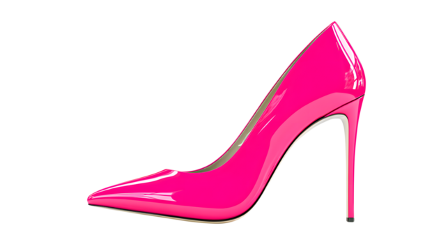Bright Pink Patent Leather Stiletto Heel Shoe high heel