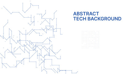 Abstract blue digital technology background with circuit lines and connection points on a clean vector illustration