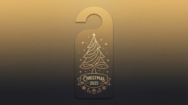 gradient door hanger illustration template for christmas 2025 illustration template