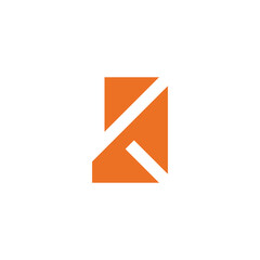 Creative abstract geometric logo icon featuring an orange rectangular shape with dynamic lines, symbolizing a modern initial or arrow for technology and business branding