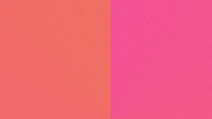 Textured orange-red and electric pink split background.