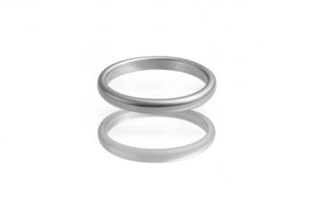 Two silver wedding rings isolated on a transparent background, marriage symbol