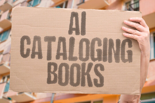"AI Cataloging Books" Systems classify publications organizing library collections by subject matter. CATALOG. BOOK. LIBRARY. CLASSIFY. ORGANIZE.