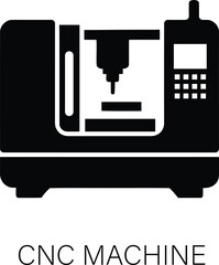 Minimal CNC Machining Center Icon for Modern Industrial Technology