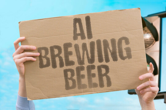"AI Brewing Beer" Automated systems control fermentation producing consistent beverage batches. BREW. BEER. FERMENT. BATCH. PRODUCE.