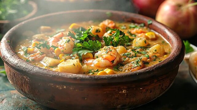 authentic peruvian shrimp chupe soup video