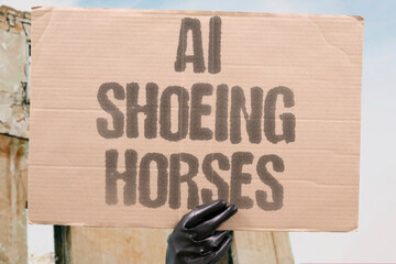 "AI Shoeing Horses" Automated systems fit metal shoes protecting hooves safely efficiently. SHOE. HORSE. HOOF. FARRIER. METAL.