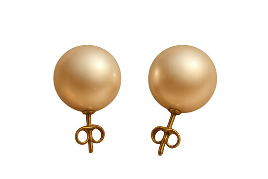 Elegant pearl earrings isolated on a transparent background, luxurious jewelry