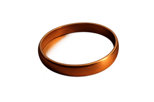 Elegant rose gold ring isolated on transparent background, stylish jewelry