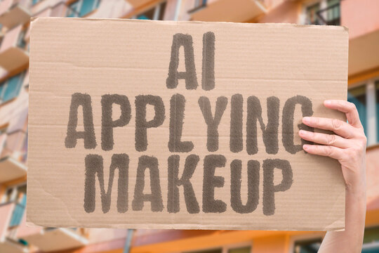 "AI Applying Makeup" Machines apply cosmetics achieving consistent results for photo sessions. MAKEUP. COSMETIC. APPLY. BEAUTY. FACE.