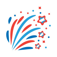 Firework salute beam star ray badge sticker