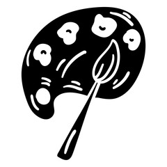 Panel palette paint brush detailed silhouette