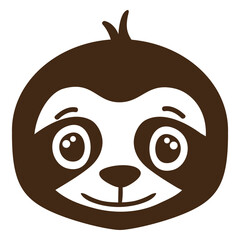 Sloth joyful head muzzle flat