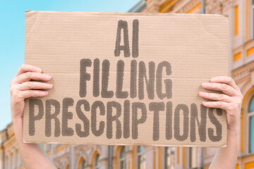 "AI Filling Prescriptions" Pharmacy systems count pills dispensing medications into labeled containers. FILL. PRESCRIPTION. PILL. MEDICATION. PHARMACY.