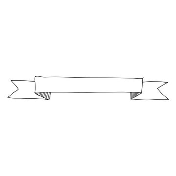 Ribbon band tissue hand drawn line