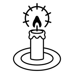 Christmas candle icon outline