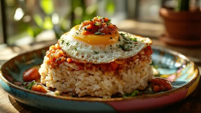 traditional peruvian tacu tacu rice bean cake video
