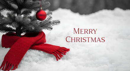 Christmas ball with Santa Claus and red ribbon on white background