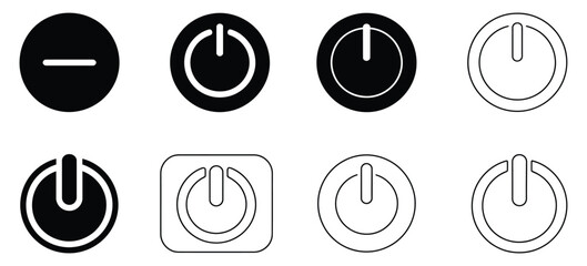 power button symbol vector, flat design illustration of on off switch, suitable for digital interfaces, electronics, app , website design, and technology-related graphic projects.