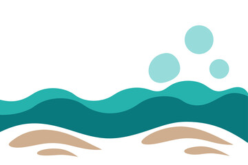 Beach waves and bubbles