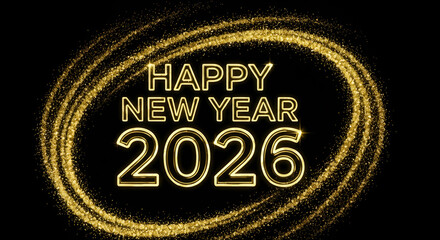 Golden new year 2026 guarantee label design