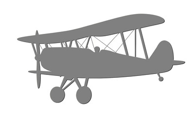 Biplane flying silhouette representing vintage aviation and freedom