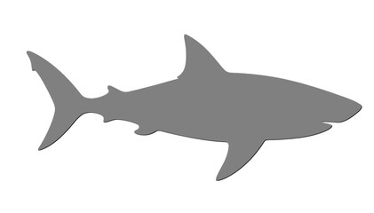 Obraz premium Shark silhouette swimming symbolizing danger and power