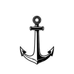 Single Black Anchor Icon: Simple, Solid, Nautical