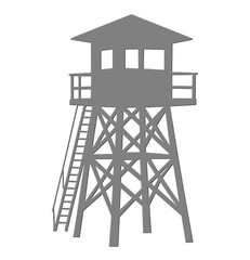 Naklejka premium Guard tower silhouette for security and surveillance concept