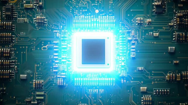 電子頭脳の核心をマクロで捉えた表現
