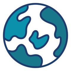 Colorful earth planet stroke