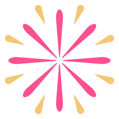Colorful flower shape firework stroke