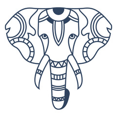 Mandala elephant animal stroke