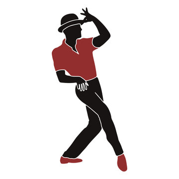 Jazz dancer male hat silhouette