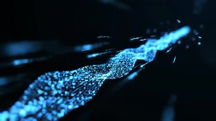 Narrow line of particles moving intentionally is represented in this dark and clean shot, isolated from ambient noise. A narrow line shows private traffic,