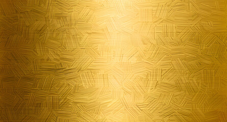 Złote metaliczne tło z delikatną fakturą pociągnięć pędzla, błyszcząca luksusowa powierzchnia.