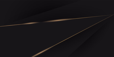Obraz premium Luxury Black and Gold Background in Paper Cut Style with Glitter and Light Effect. Premium Black and Gold Background for Award, Nomination, Ceremony, Formal Invitation or Certificate Design