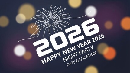 night party poster template in abstract style featuring party hats