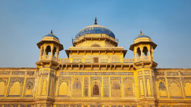 front view man singh palace indian landscape video