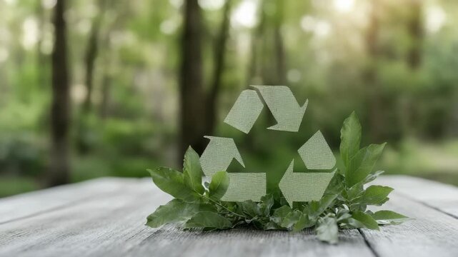 Eco icon awareness: banner symbol, recycle theme, leaf detail, forest setting, clean label, habit tone, action path, green border, climate print, space message, global pattern, care frame