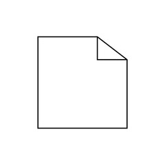 A simple line drawing of a white document with the top right corner folded over is displayed here