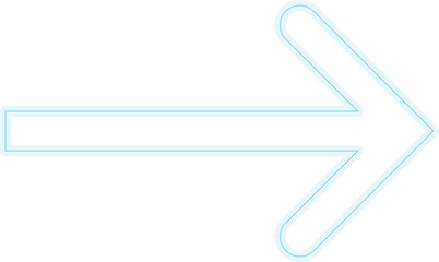 modern light blue outline arrow icon pointing right direction for web navigation and user interface design