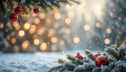 Golden Light Bokeh Christmas Tree Background