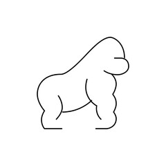 Illustration of a gorilla standing with a simple outline design on a white background, minimalist style