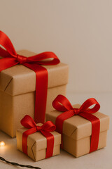 Fototapeta premium Christmas gifts with straps for phone