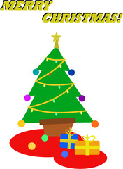 Xmas tree illustration with text