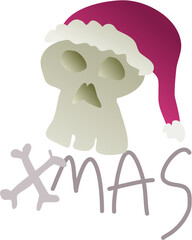 Skull icon with hat anf text