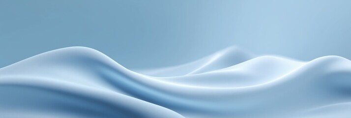 Abstract blue fabric waves drapery smooth flowing texture