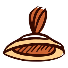 Indian musical instrument manjira hand drawn